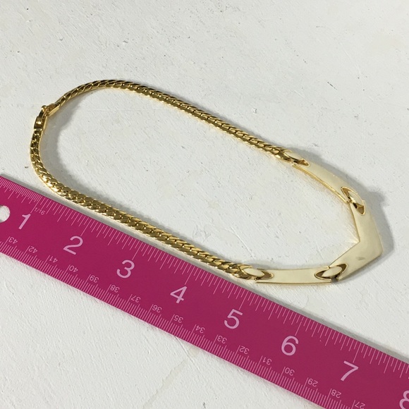 Vintage Monet Gold Tone Enamel Choker Necklace - Picture 7 of 7